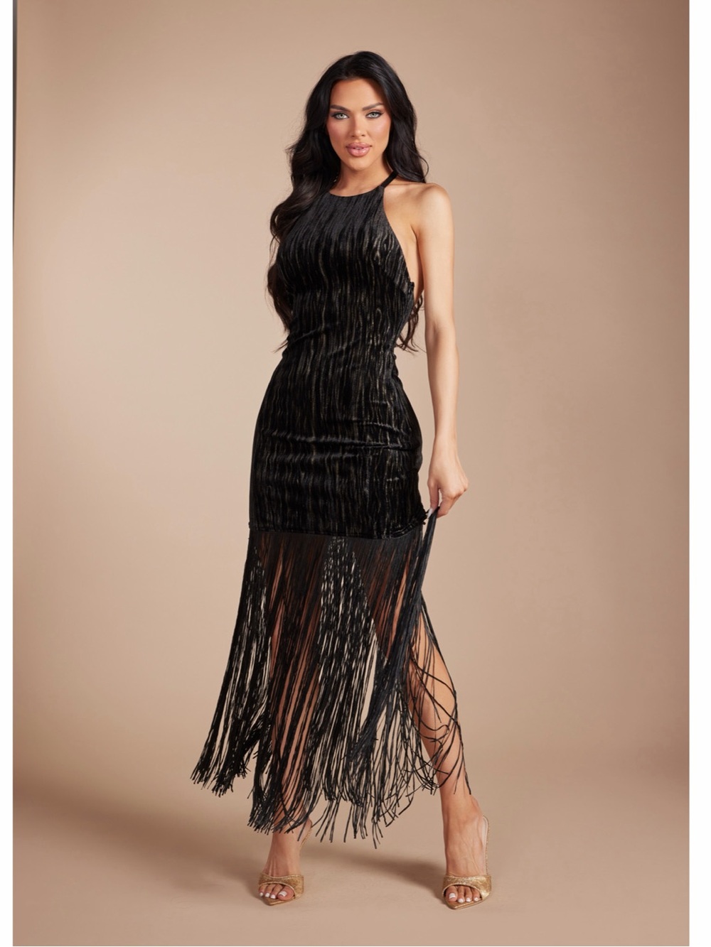 Burnout Velvet Maxi Dress